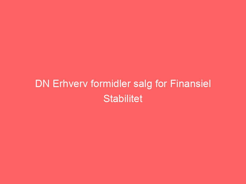 You are currently viewing DN Erhverv formidler salg for Finansiel Stabilitet